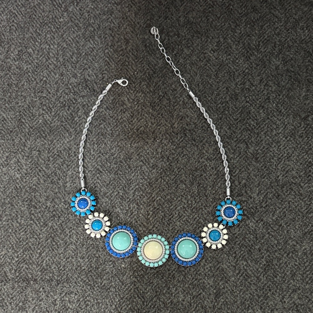 Talbots Turquoise and Silver Statement Necklace